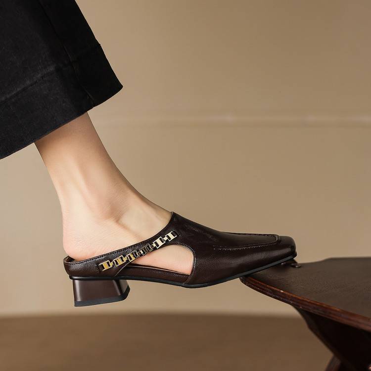 Theodora | Square-Toe Slingback Mules