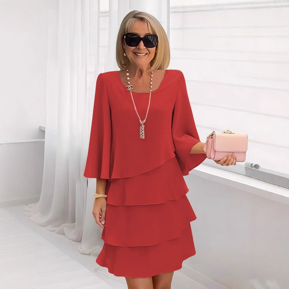 Maria – Elegant midi dress with ruffles