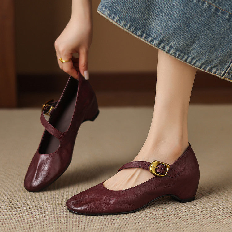 Mabel | Round-Toe Mary Jane Flats