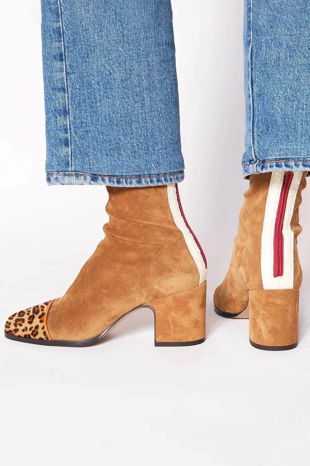 Wilhelmina | Orange Suede Ankle Boots