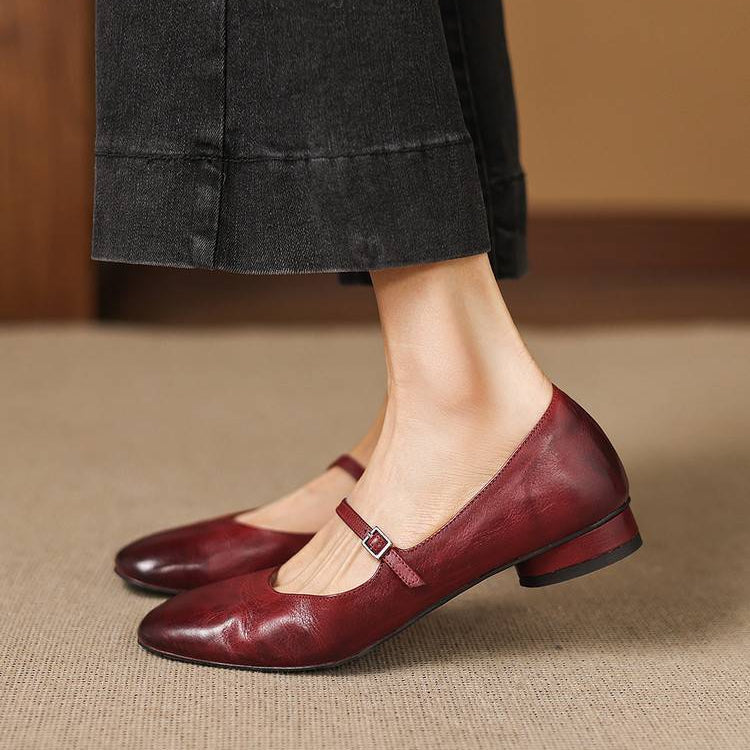 Seren Genuine Leather Flats