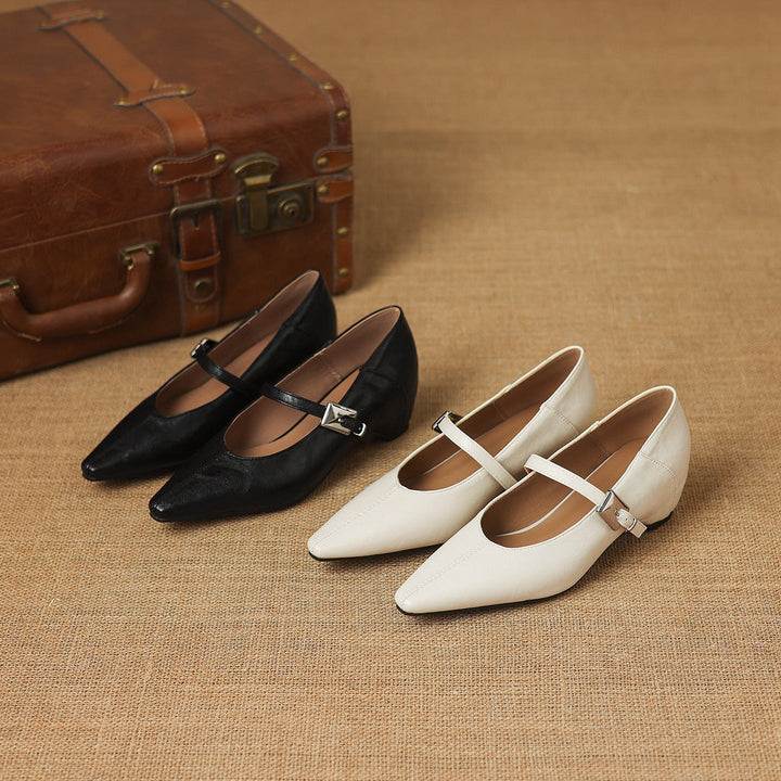 Edwina | Pointed-Toe Mary Jane Flats