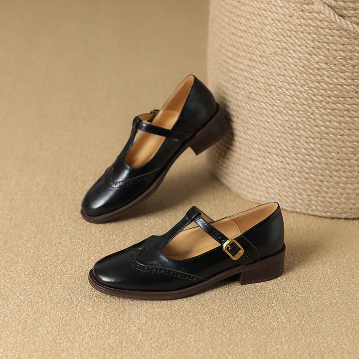 Kate | Brogue Mary Jane Low Heels