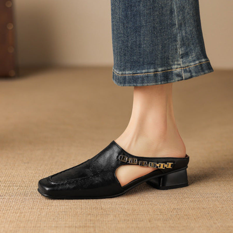 Theodora | Square-Toe Slingback Mules