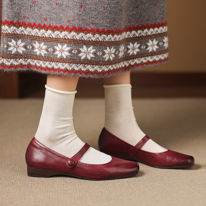 Emel Genuine Leather Flats