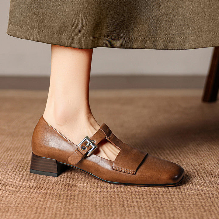 Cecily | T-Strap Block Heel Pumps