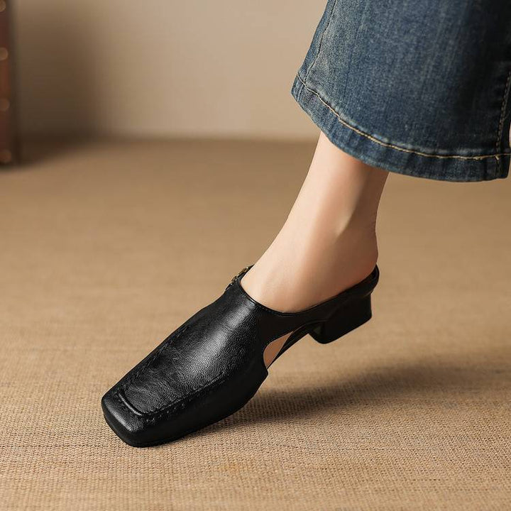 Theodora | Square-Toe Slingback Mules