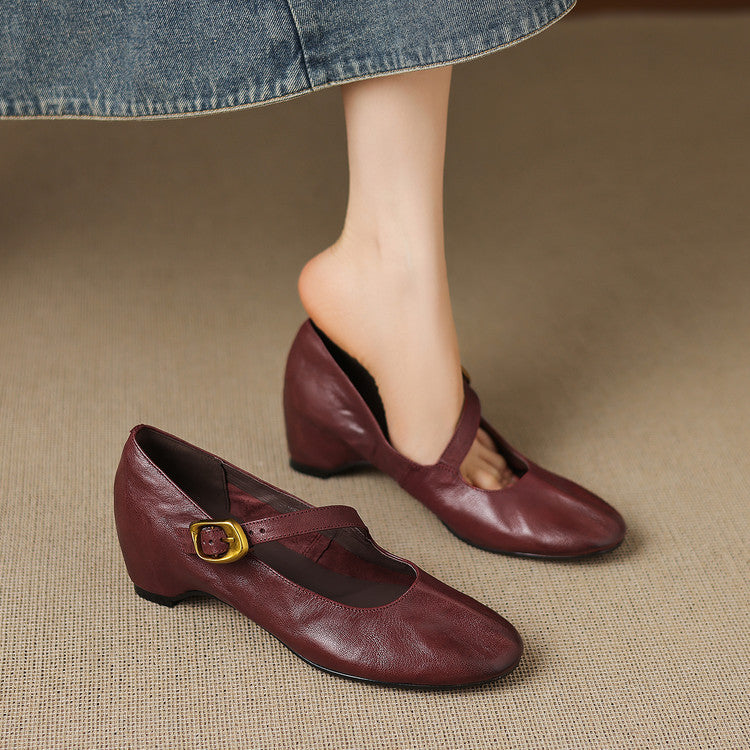 Mabel | Round-Toe Mary Jane Flats