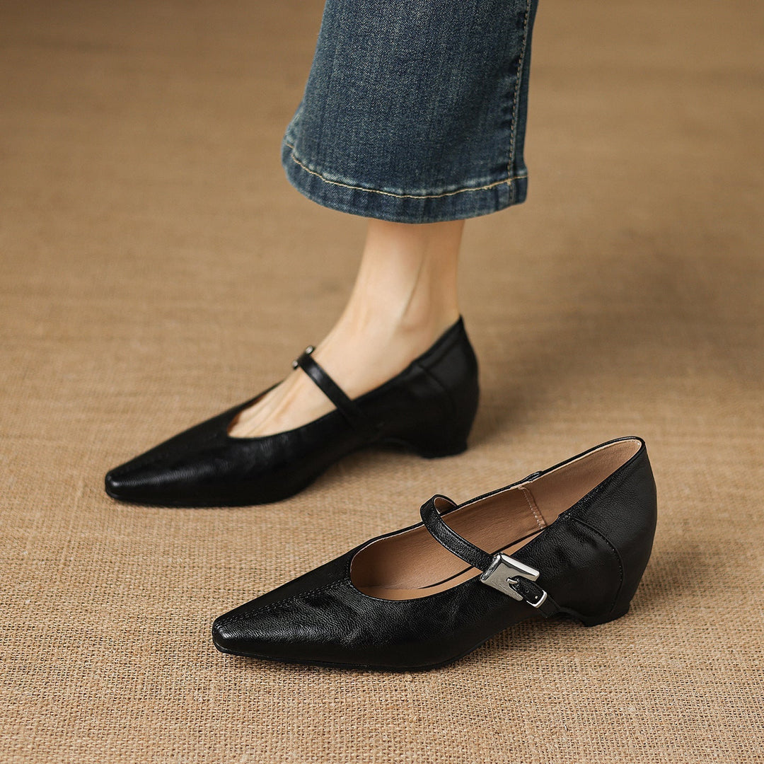 Edwina | Pointed-Toe Mary Jane Flats