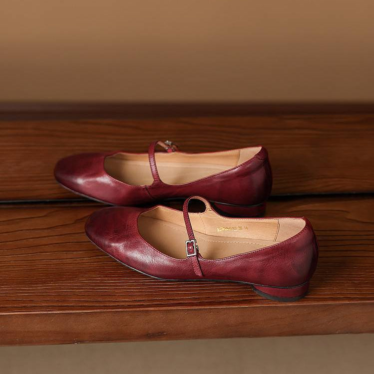 Seren Genuine Leather Flats