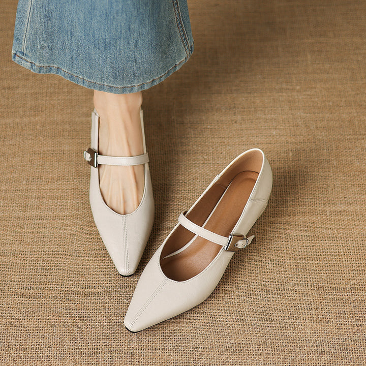 Edwina | Pointed-Toe Mary Jane Flats