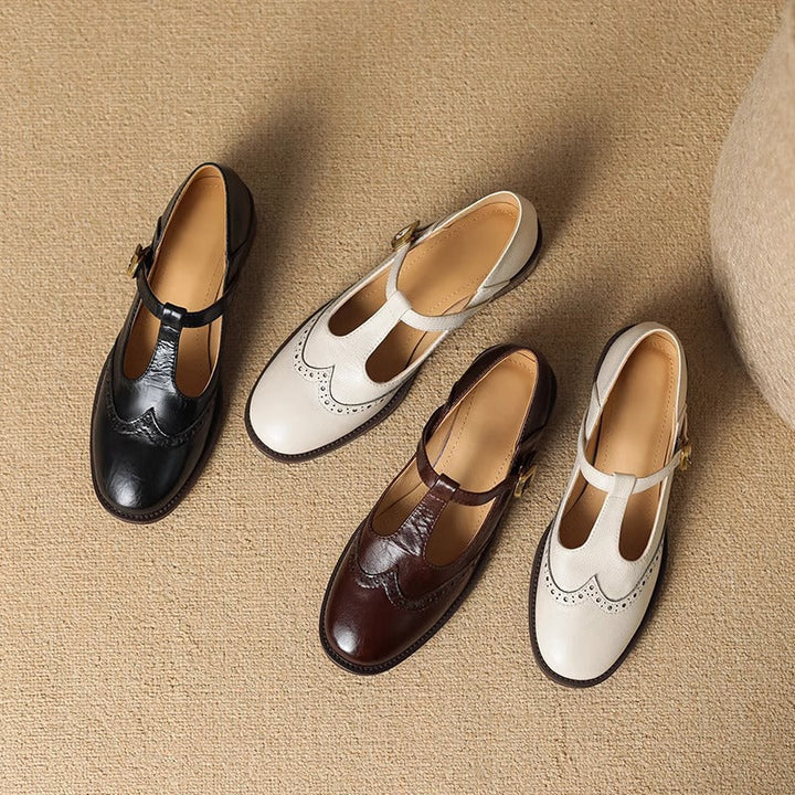 Kate | Brogue Mary Jane Low Heels