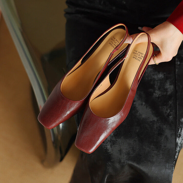 Marion | Square-Toe Slingback Heels