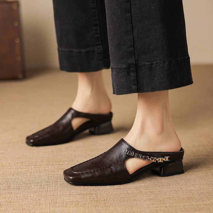 Theodora | Square-Toe Slingback Mules