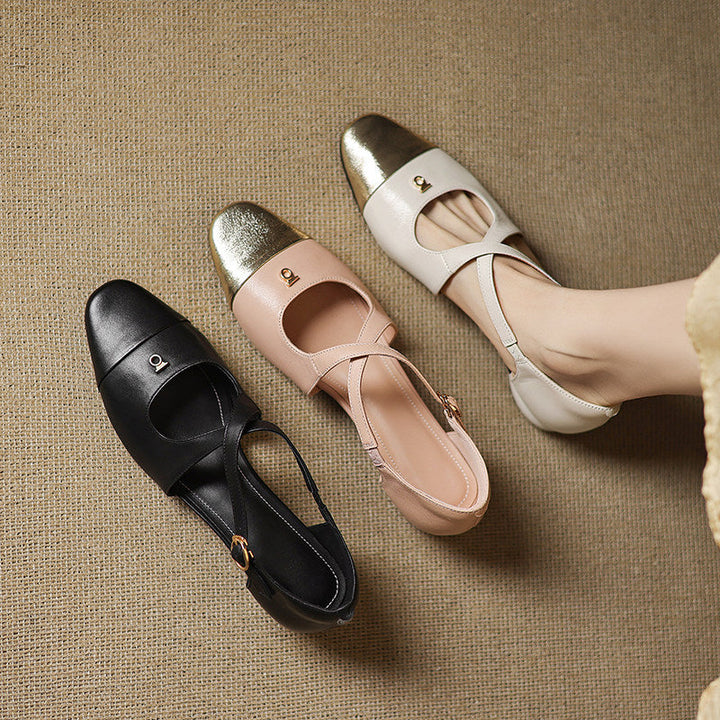 Elene Genuine Leather Mary-Jane Flats