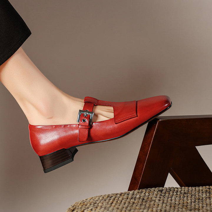 Cecily | T-Strap Block Heel Pumps