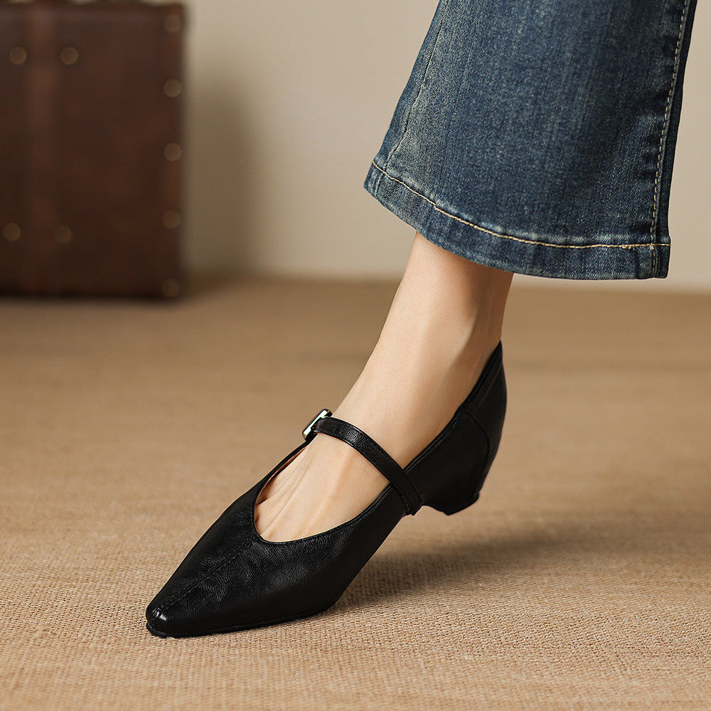 Edwina | Pointed-Toe Mary Jane Flats