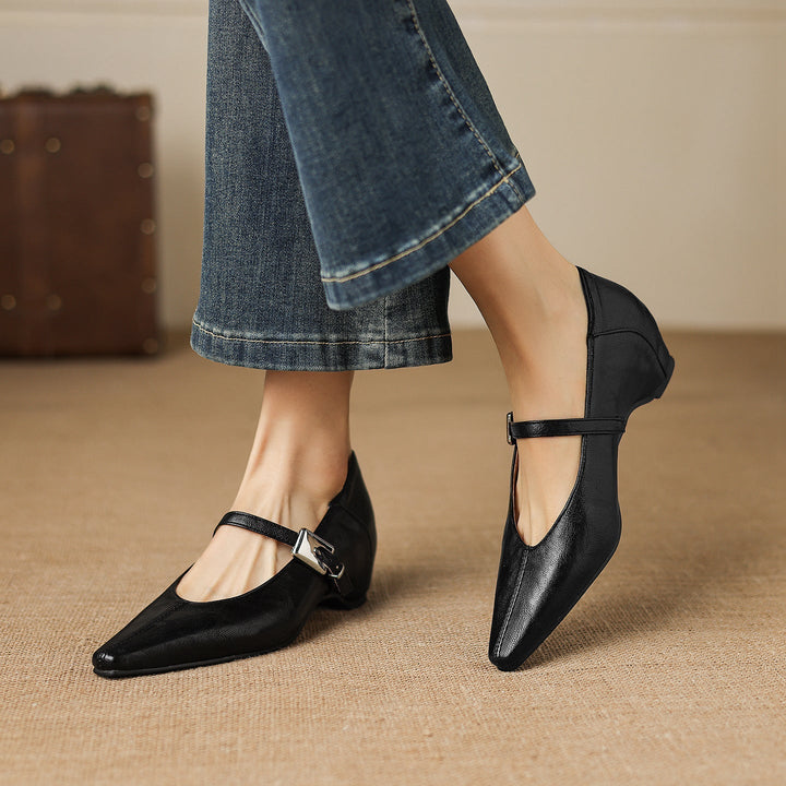Edwina | Pointed-Toe Mary Jane Flats