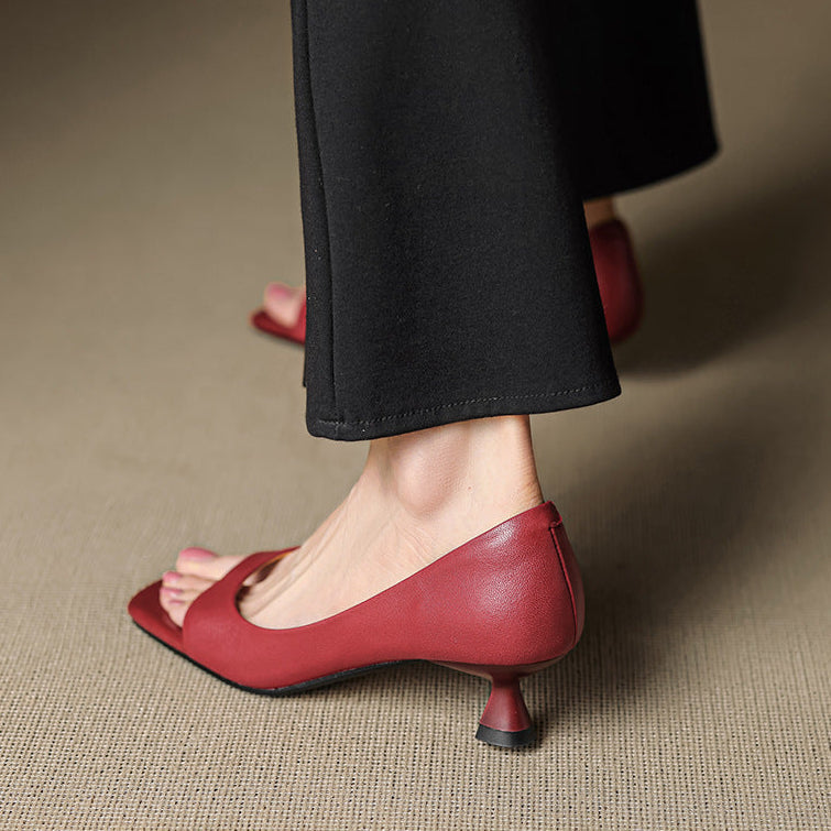 Delaney | Peep-Toe Kitten Heels