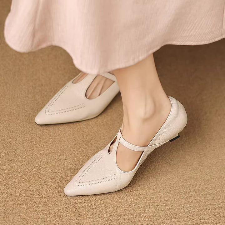Eliza | Pointed T-Strap Heels