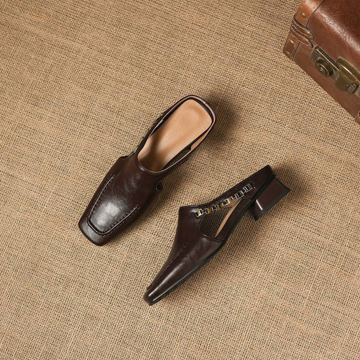 Theodora | Square-Toe Slingback Mules