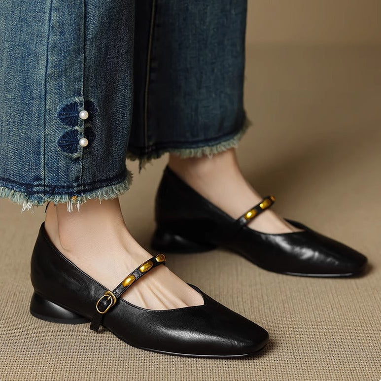 Clemmie | Buckle Mary Jane Flats