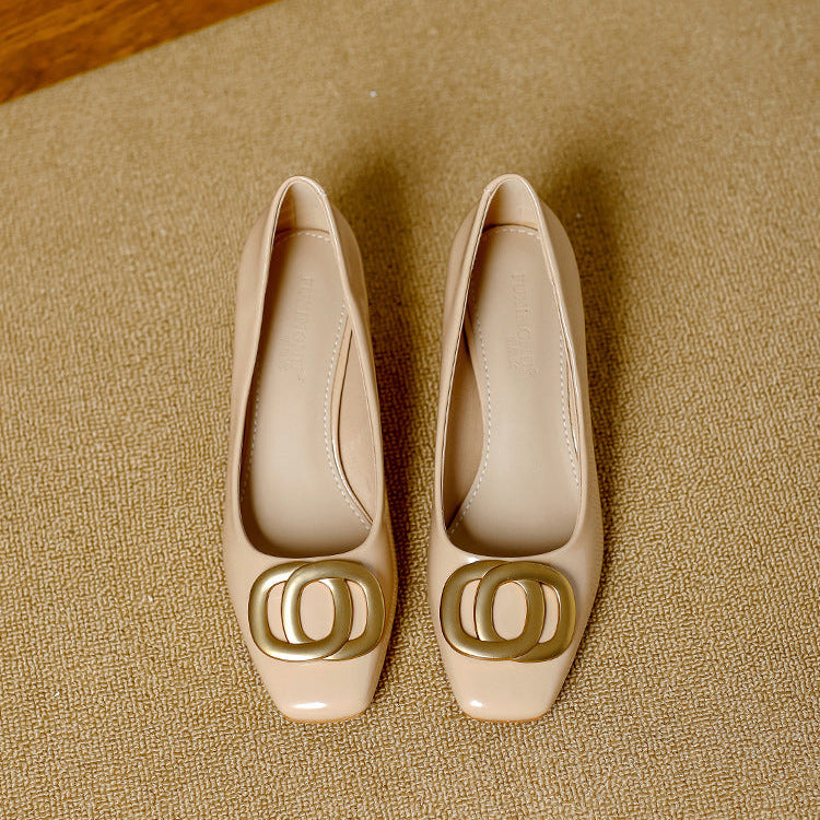 Leona | Block-Heel Pumps With Gold Trim