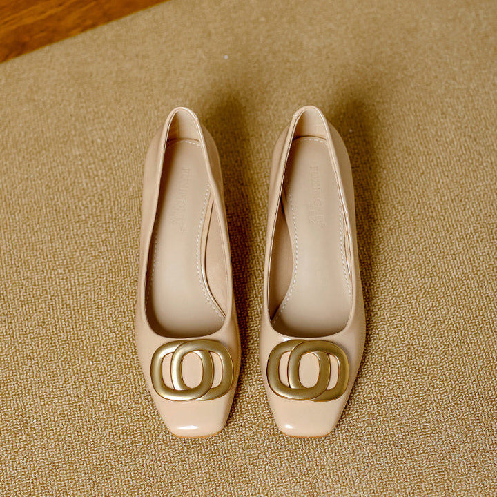 Leona | Block-Heel Pumps With Gold Trim