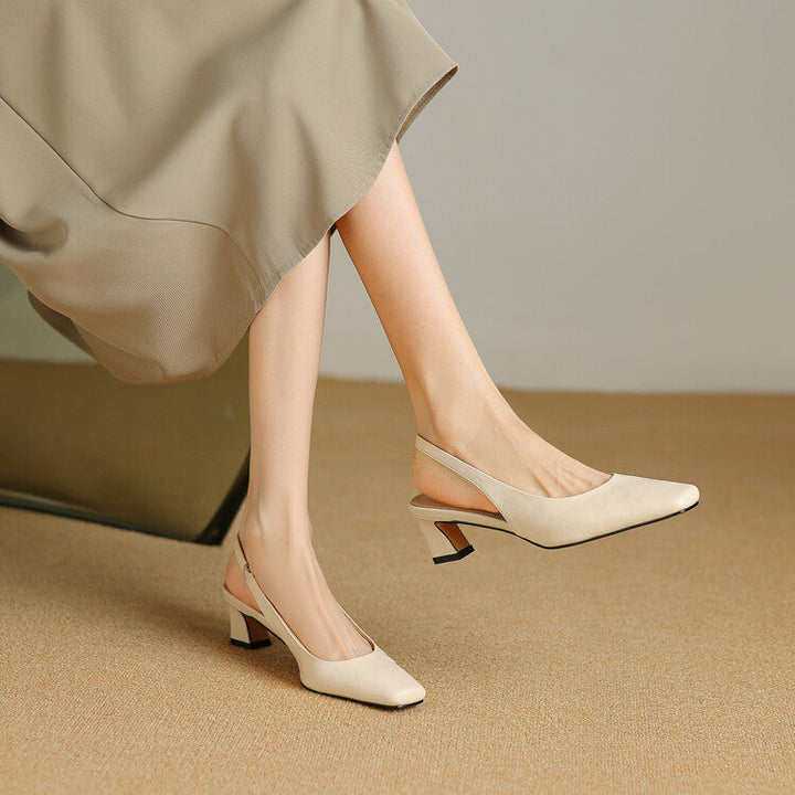 Marion | Square-Toe Slingback Heels