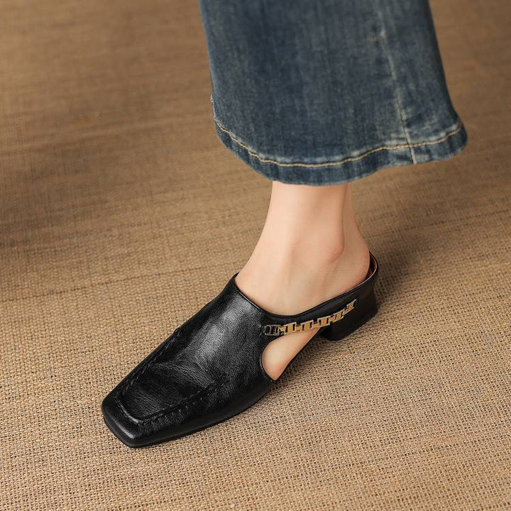 Theodora | Square-Toe Slingback Mules