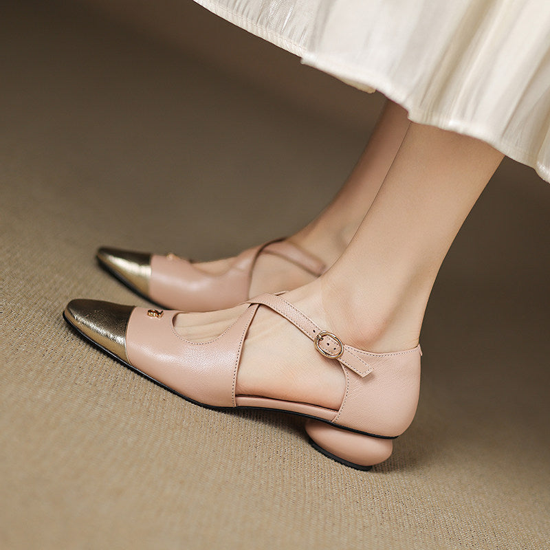 Elene Genuine Leather Mary-Jane Flats