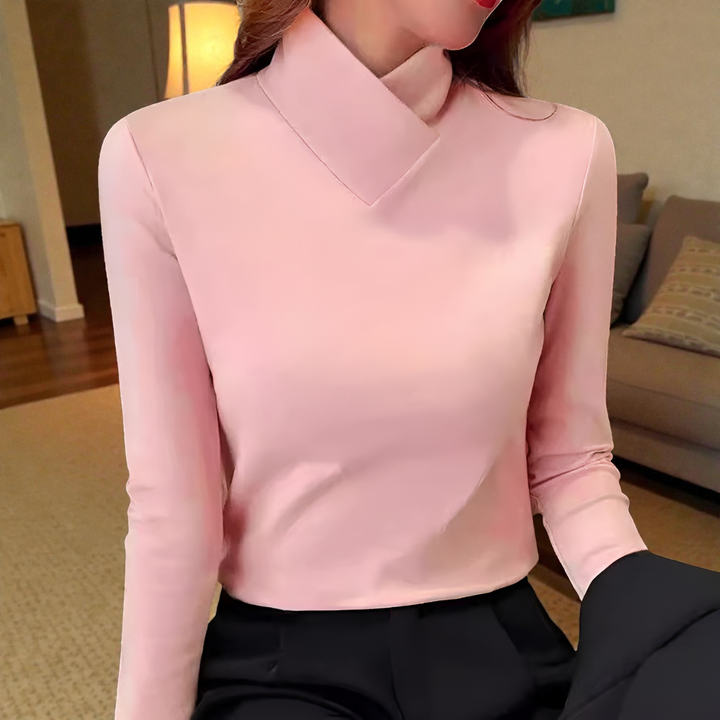 Meg | Fold-Collar Fine Knit Sweater