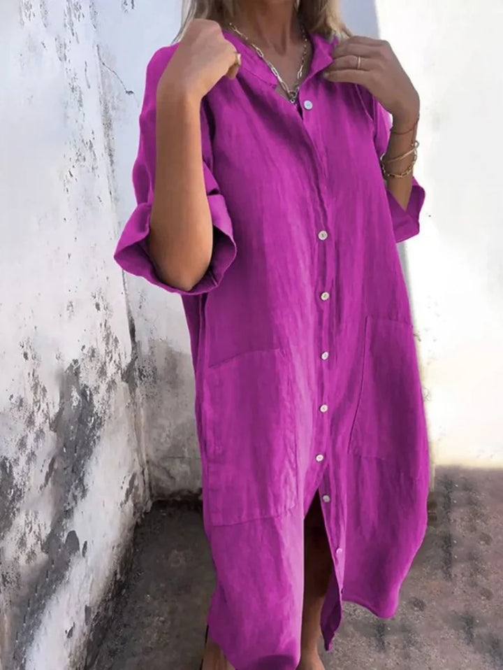 Tryphena™ | Effortless Shirt Dress