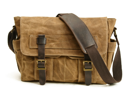 Scott - Men's Leather and Waxed Canvas Crossbody Bag