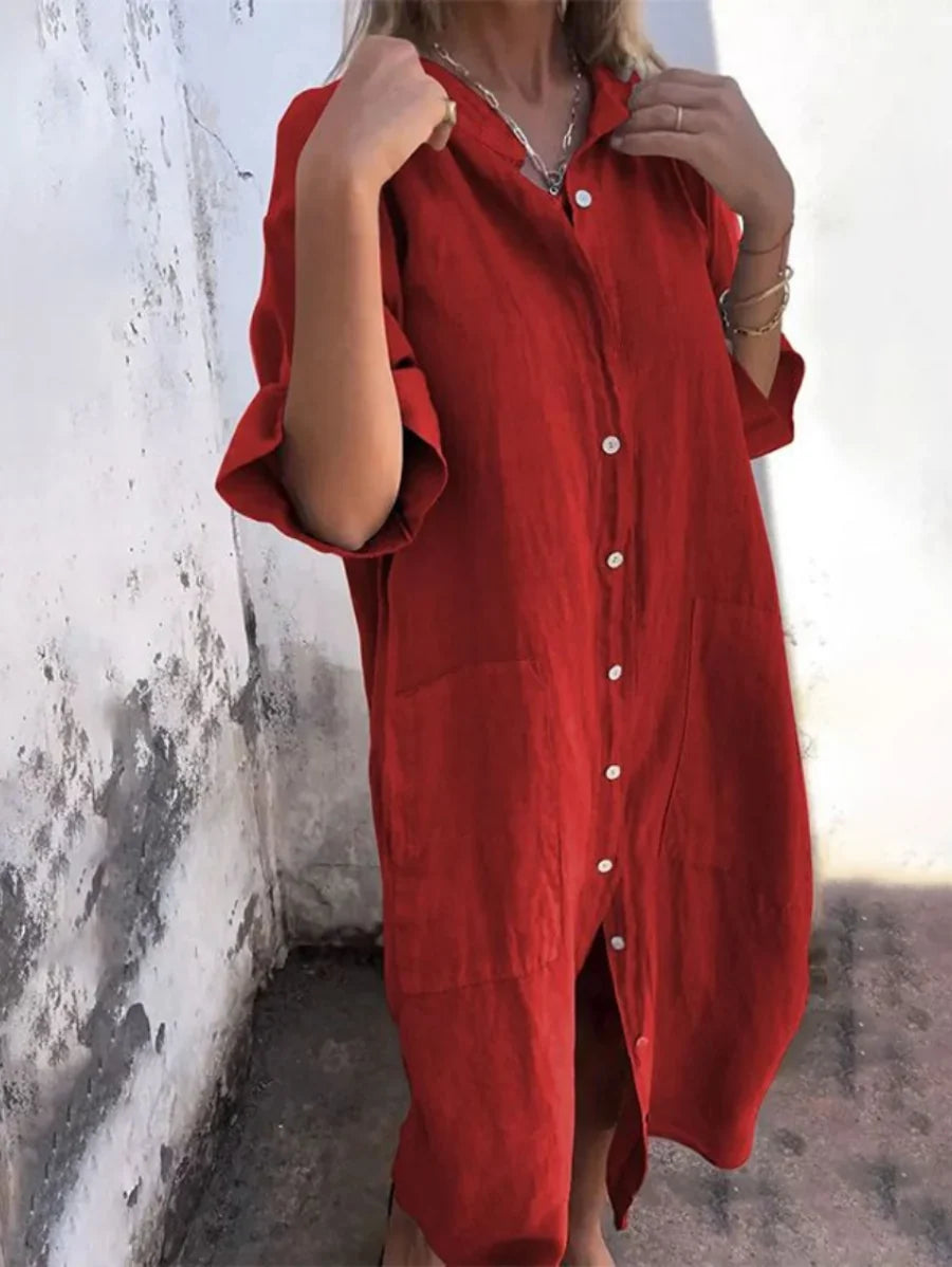 Tryphena™ | Effortless Shirt Dress