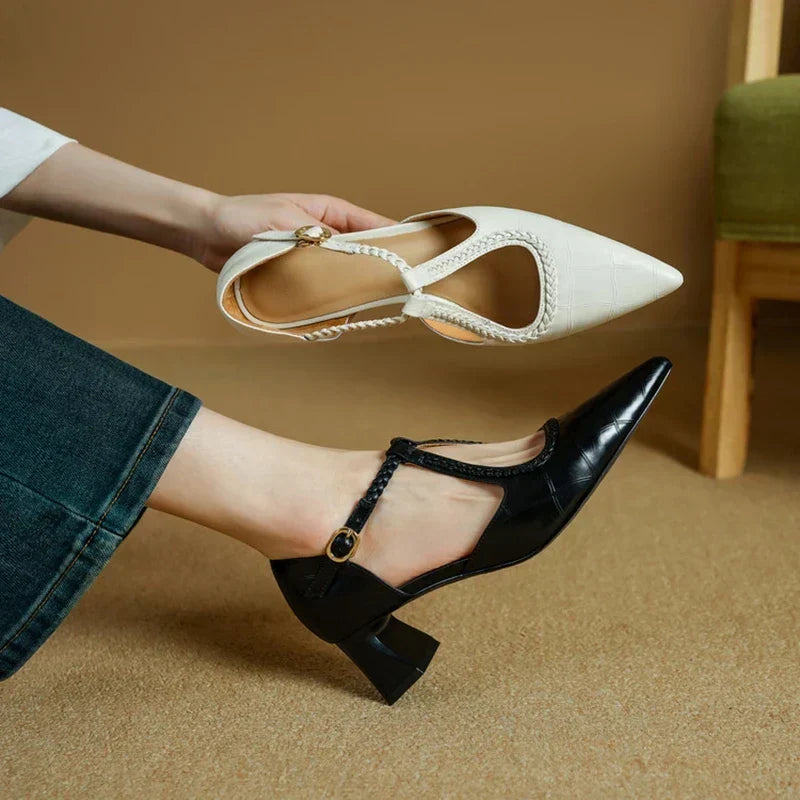 Cordelia | Two-Tone T-Bar Block Heels
