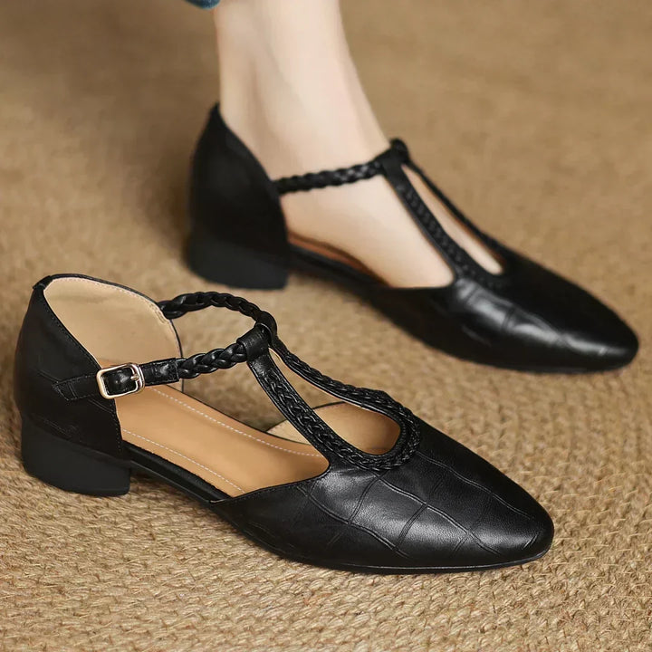 Katharina | Braided T-Strap Shoes