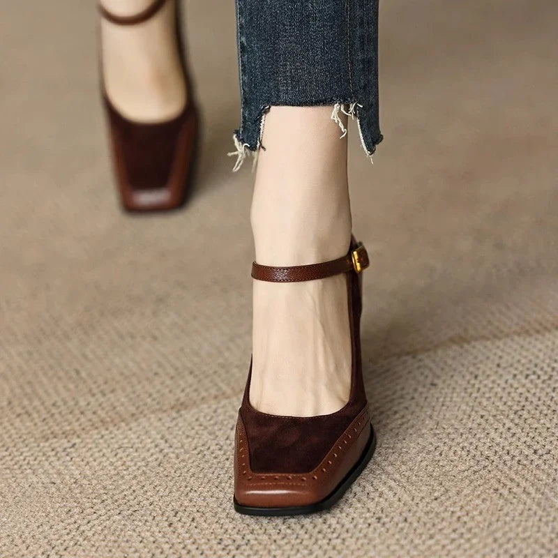 Beatrix | Square-Toe Block Heel Pumps