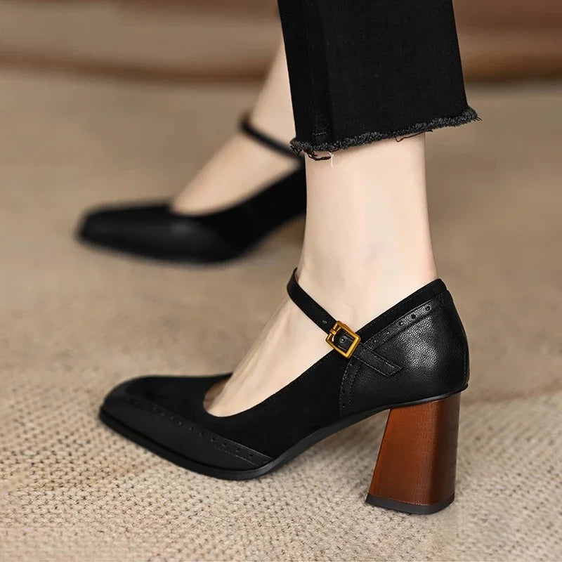 Beatrix | Square-Toe Block Heel Pumps