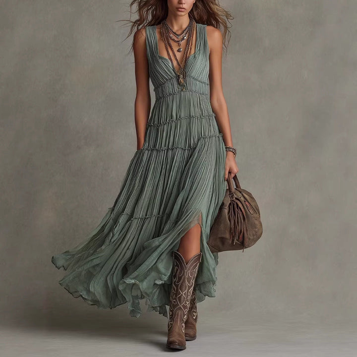 Women's Boho Layered Maxi Dress