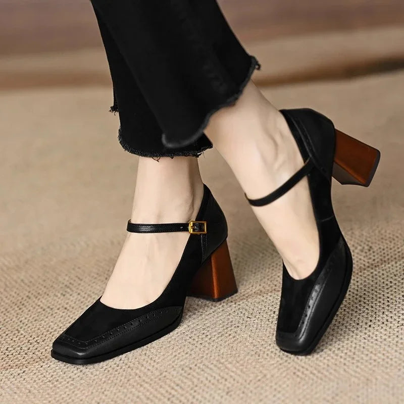 Beatrix | Square-Toe Block Heel Pumps
