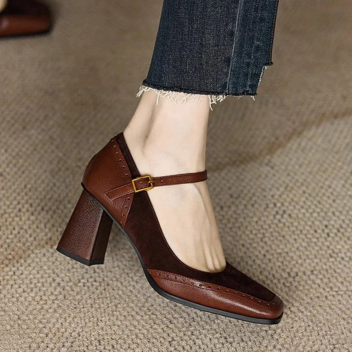 Beatrix | Square-Toe Block Heel Pumps