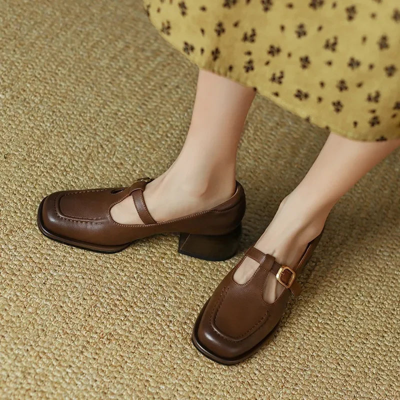 Sybil | T-Strap Block Heel Shoes