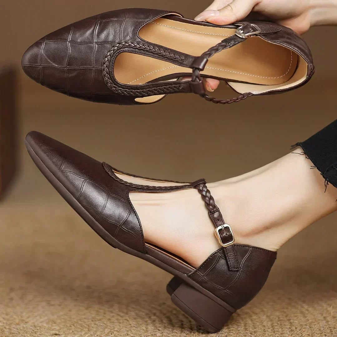 Katharina | Braided T-Strap Shoes