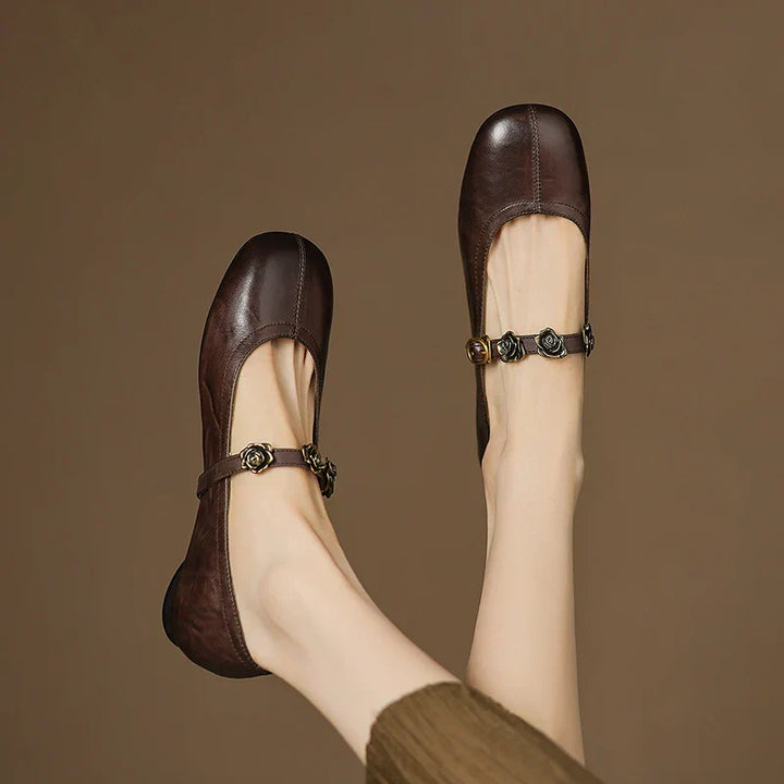 Rosie Genuine Leather Mary Jane Ballet Flats