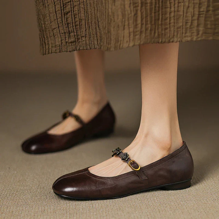 Rosie Genuine Leather Mary Jane Ballet Flats