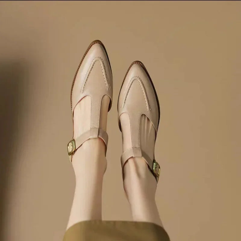 Gianna | Buckle T-Strap Shoes
