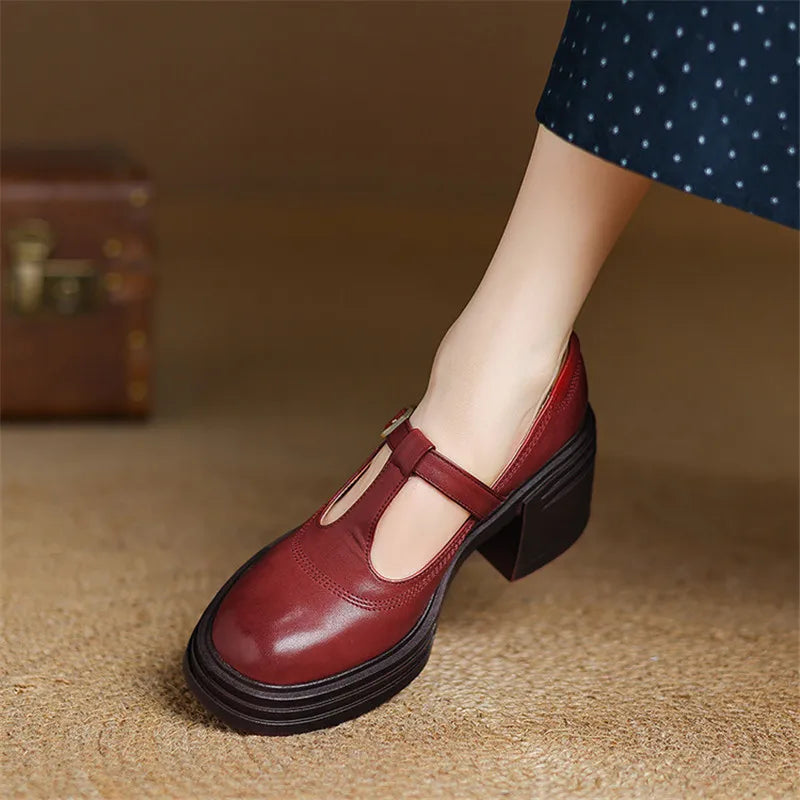 Enid | T-Bar Chunky Heels