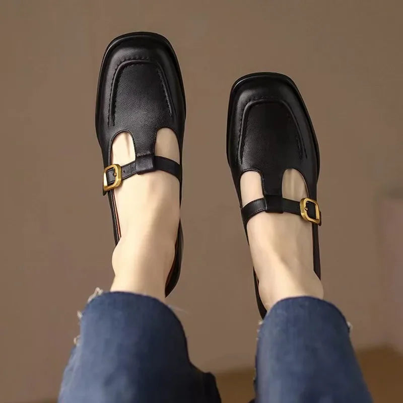 Sybil | T-Strap Block Heel Shoes