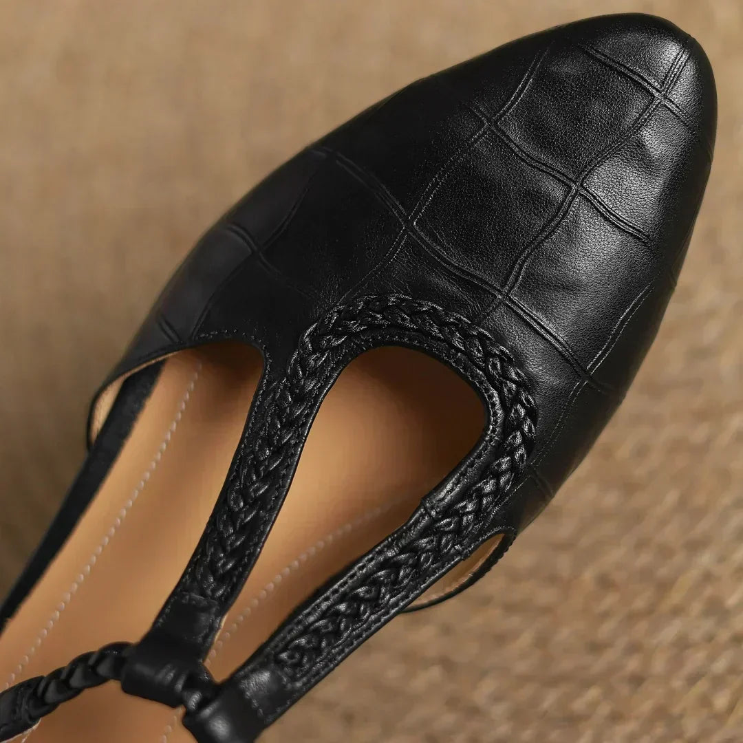 Katharina | Braided T-Strap Shoes